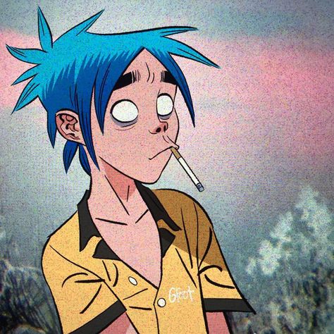 #gorillaz #2D #jamiehewlett Gorillaz, An Anime, Blue Hair, Anime Character, Art Style, Music, Hair, Anime, On Instagram