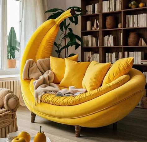 Funky Living Rooms, Orange Couch, Sofa Single, Funky Decor, Dream House Rooms, Funky Furniture, Single Sofa, Dream House Decor, Art Furniture