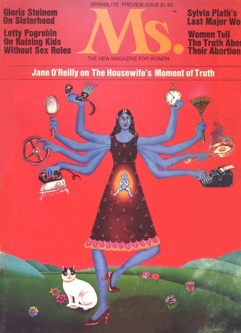 The first Ms Magazine - cover by Miriam Mosk Feminist Magazine, Feminist History, Ms Magazine, Second Wave Feminism, Gloria Steinem, Oral History, Womens History Month, Raising Kids, Women In History