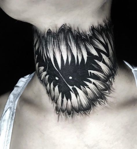 Dark Tattoo Designs, Dark Tattoo Ideas, Biomech Tattoo, Gotik Tattoo, Mouth Tattoo, Tooth Tattoo, Monster Tattoo, Throat Tattoo, Gothic Elegance