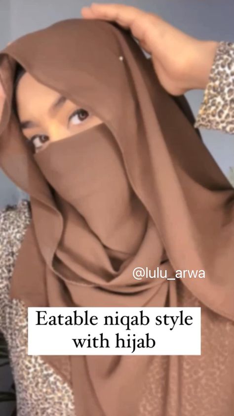 Hijab With Face Cover, Full Hijab Style, Half Niqab Style, Face Cover Hijab Tutorial, Hijab Styles Chest Coverage, Hijab For Long Face Shape, Hijab Style Full Coverage, Full Coverage Hijab Styles, Lose Hijab Style