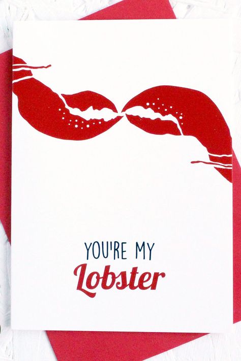 You Are My Lobster, Cute Valentines Cards, Phoebe From Friends, Clever Valentines, You're My Lobster, My Lobster, Cute Valentines, Valentine's Day Cards, Pop Culture References