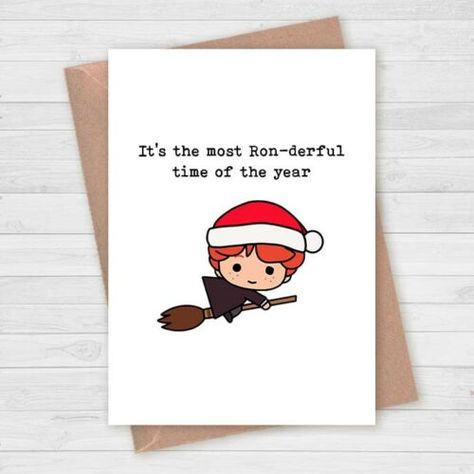 Harry Potter New Year, Harry Potter Christmas Cards, Funny Christmas Cards Diy, Harry Potter Weihnachten, Christmas Cards Funny, Harry Potter Birthday Cards, Harry Potter Cards, Funny Xmas Cards, Weasley Harry Potter