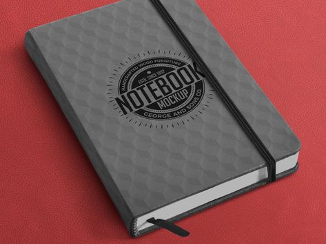 Casebound Notebook with Strap PSD Mockup Notebook Mockup, Free Notebook, Brochure Holders, Stationery Mockup, Brochures Mockups, Cool Notebooks, Logo Mockup, Notebook Design, Mockup Templates