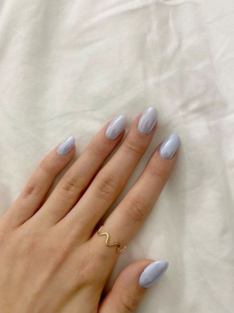 Blue Chrome Nails, Summery Nails, Basic Nails, Casual Nails, Spring Nail, Minimalist Nails, Nail Art Ideas, Dream Nails, Nail Inspiration