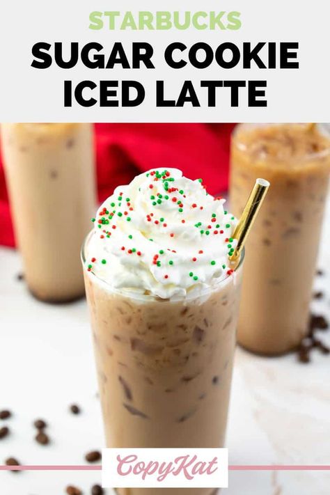 Sugar Cookie Latte Recipe, Sugar Cookie Syrup, Sugar Cookie Latte, Homemade Espresso, Flavored Coffee Recipes, Iced Latte Recipe, Espresso Drink, Fast Food Drinks, Nespresso Recipes