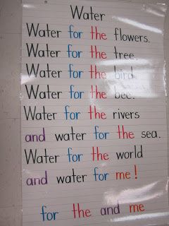 Water via Adriane Fischer via Little Miss Kindergarten onto Science and Social Studies Water Inquiry Kindergarten, Water Theme Preschool, Water Poems, Kindergarten Poetry, Shared Reading Poems, Kindergarten Poems, Plants Kindergarten, Reading Poems, Miss Kindergarten