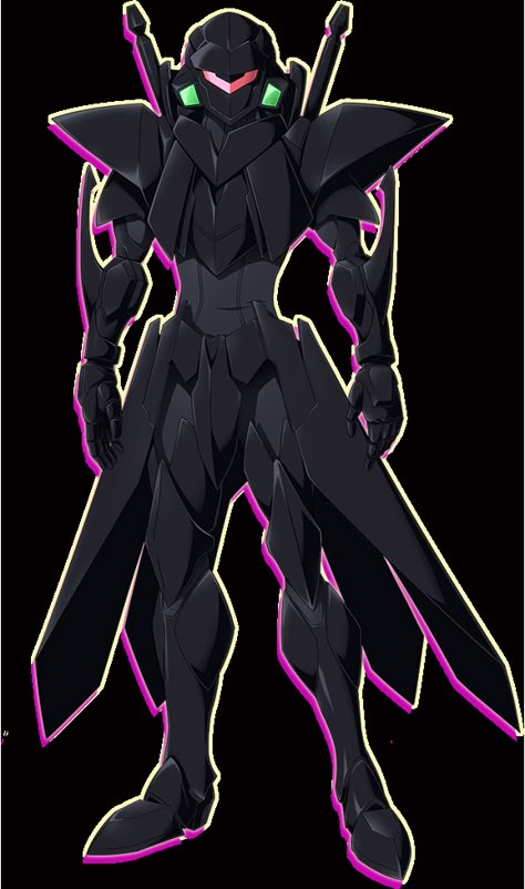 Accel world character:Graphite Edge Dark Armor Design, Dark Fantasy Helmet Design, Fantasy Sci Fi Armor Black, Cool Sci Fi Swords, Fantasy Greatsword Design, Accel World, Mecha Suit, Karakter Disney, Futuristic Armour