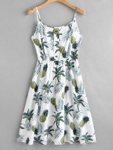 Tropical Print Dress, Tropical Dress, Pineapple Print, Girls Fashion Clothes, Teenage Fashion Outfits, Teen Fashion Outfits, Cami Dress, Trendy Dresses, Tropical Print