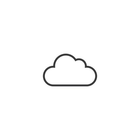 Simple Cloud Illustration, Cute Simple Icons, Cloud Logo Aesthetic, Cloud Clipart Black And White, Cloud Tattoo Small, Simple Cloud Tattoo, Minimalist Cloud Tattoo, Cloud Drawing Simple, Cloud Vector Png