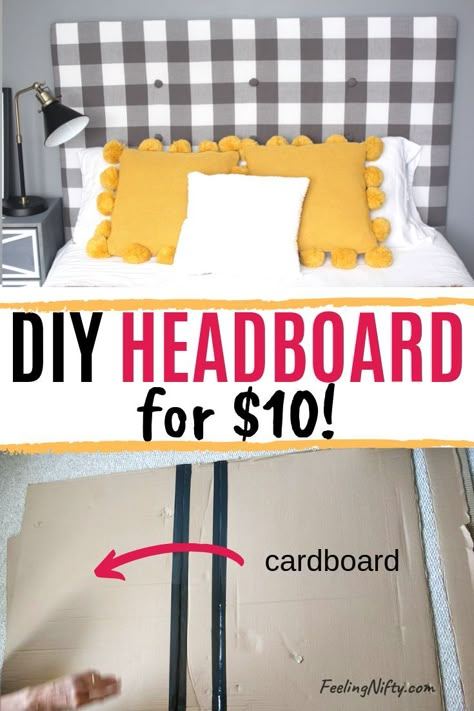 Homemade Headboard, Homemade Headboards, Cheap Diy Headboard, Diy Upholstered Headboard, Headboard Projects, Diy Headboard Upholstered, How To Make Headboard, Headboard Diy, Cheap Diy Home Decor