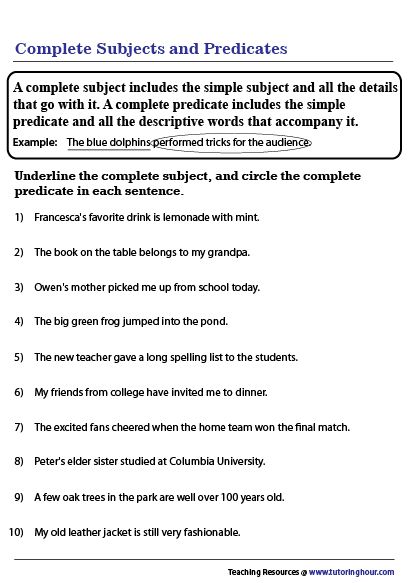 Subject And Predicate Worksheet, Compound Subjects And Predicates, Articles In English Grammar, Homeschooling 2nd Grade, Complete Predicate, Complete Subject And Predicate, Simple Predicate, Subject Predicate, Antonyms Worksheet