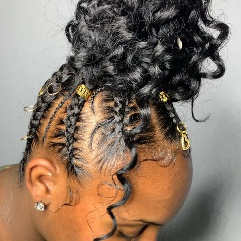 4,647 Likes, 39 Comments - Laya (@therealslaybylay__) on Instagram: “BOHO BUN ✨ Book @slaybylay__ CLICK BOOK ‼️ #SHARE #SUPPORT  #greensborobraids  #greensborobraider…” Boho Braid Ponytail, Boho Bun, Braided Bun Styles, Braids Bun, Shaved Hair Designs, Braided Bun Hairstyles, Girls Natural Hairstyles, Braided Ponytail Hairstyles, 4c Hair