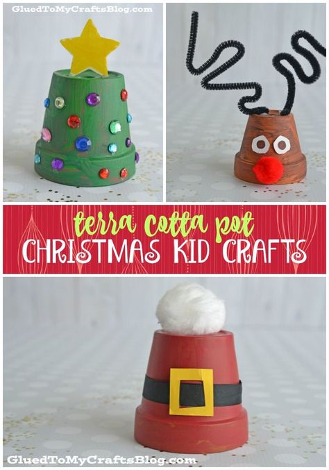 Christmas Kid Crafts, Christmas Crafts For Toddlers, Kids Homemade, Terra Cotta Pot, Terra Cotta Pot Crafts, Christmas Crafts For Adults, Christmas Crafts For Kids To Make, Fun Christmas Crafts, Clay Pot Crafts