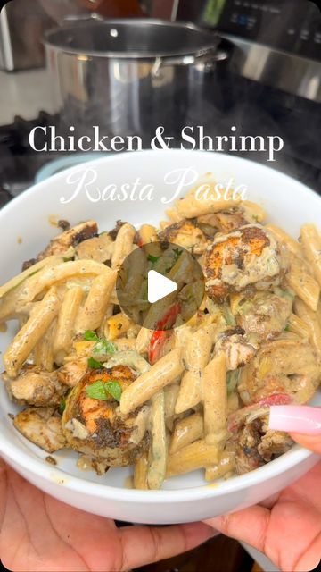 Bri’s Heat 💕 | Food Content Creator on Instagram: "Chicken & Shrimp Rasta Pasta ✨  One of my favorite meals, ever! If it’s jerk, you might as well hand it to me cause I loveee it. I could make good every week if my family didn’t get tired of it lol. The @eatbanza noodles give it the perfect touch 🔥  As always, this recipe has been uploaded to my site (brisheat.bio) and if you would like me to send it over to you drop some flames in the comments! 🔥🔥🔥 can’t wait for y’all to give this one a try 🥳  • • • • • #banzapartner #rastapasta #shrimppasta #chickenpasta #jerkalfredo #jerkchicken" Jamaican Pasta Salad, Rasta Pasta Jamaican, Food Content Creator, Rasta Pasta, Chicken Shrimp, 2024 Recipes, Yum Recipes, Chicken And Shrimp, Pasta Pasta