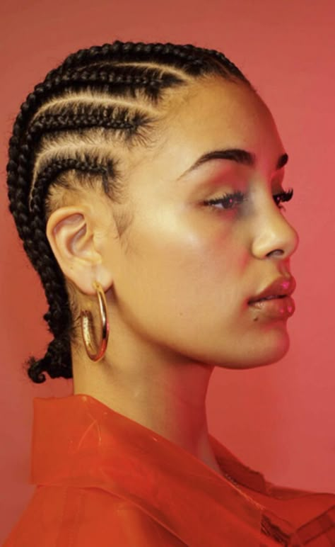 Jorja Smith Cornrows Natural Hair, Afro Braids, Jorja Smith, Braided Cornrow Hairstyles, Pelo Afro, Short Braids, Penteado Cabelo Curto, Natural Hair Inspiration, Natural Hair Braids