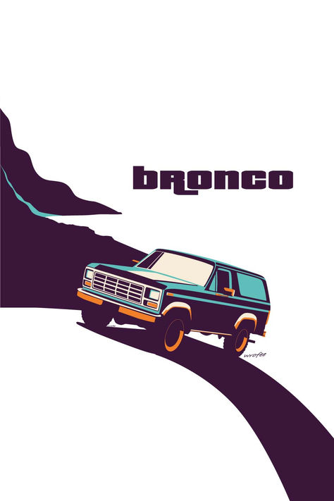 Vintage Ford Bronco poster print canvas Ford Bronco Poster, Bronco Poster, Vintage Ford Bronco, Carros Vintage, Car Prints, Car Illustration, Car Sketch, Poster Retro, Automotive Art