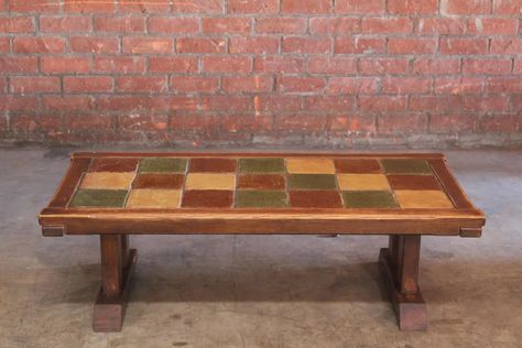 Tile Tables, Tiled Coffee Table, Tile Table, Glazed Ceramic Tile, Oak Coffee Table, Cocktail Tables, Glazed Ceramic, Ceramic Tiles, France