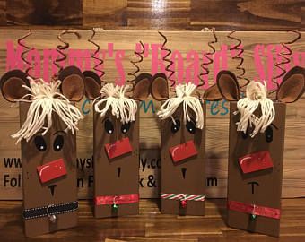 Christmas wood decor | Etsy Wood Reindeer, Wood Christmas Decorations, Wooden Reindeer, Wooden Christmas Decorations, Wood Christmas Tree, Christmas Wood Crafts, Wood Christmas, Christmas Decorations Rustic, Christmas Ornament Crafts