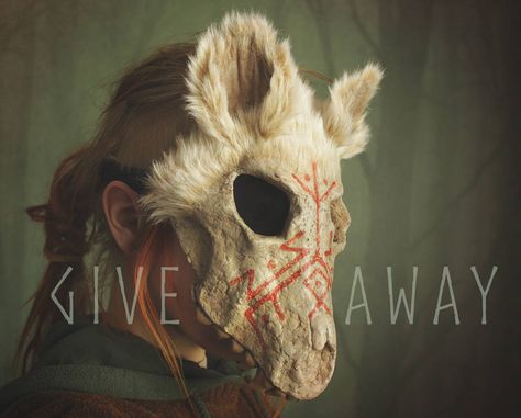 Gratitude Giveaway! by Nymla Wolf Skull Mask, Asylum Book, Runic Symbols, Goat Mask, Cardboard Mask, Paper Mache Mask, Wolf Skull, Wolf Mask, Vulture Culture