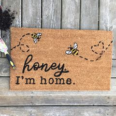 Honey Bee Decor, Coir Mat, Front Door Mats, Funny Doormats, Bee Decor, Bee Gifts, Coir Doormat, Personalized Door Mats, Entrance Mat