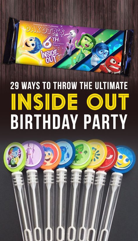 29 Ways To Throw The Ultimate "Inside Out" Birthday Party Inside Out Birthday Party, Inside Out Party, Inside Out Party Ideas, Inside Out Birthday, Movie Themed Party, Disney Inside Out, 6th Birthday Parties, 4th Birthday Parties, Party Entertainment