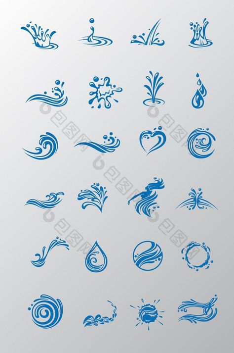 Water Design Tattoo, Water Related Tattoos, Water Doodles, Water Tattoo Design, Water Tattoo Ideas, Water Drop Tattoo, Water Element Symbol, Water Doodle, Water Drop Vector