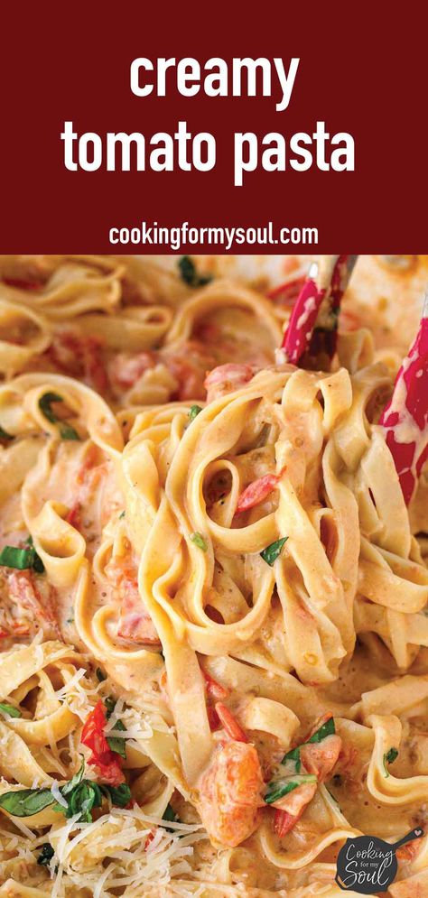 Creamy Tomato Pasta Pasta With Creamy Tomato Sauce, Creamy Tomatoes Pasta, Chicken Pasta With Cherry Tomatoes, Cherry Tomato Cream Sauce, Blistered Tomato Pasta, Pasta Sauce Canning Recipe, Recipes With Cherry Tomatoes, Pasta With Grape Tomatoes, Creamy Tomato Pasta Sauce