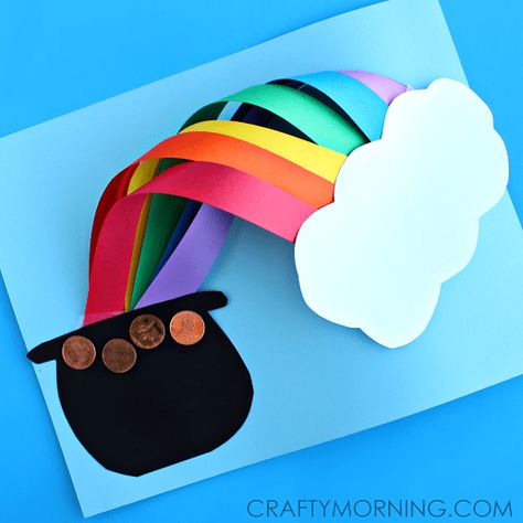 12 LUCKY ST. PATRICK'S DAY ART PROJECTS FOR KIDS Leprechaun Craft, Saint Patricks Day Art, Fete Saint Patrick, Crafty Morning, St Patricks Crafts, St. Patrick's Day Crafts, St Patricks Day Crafts For Kids, Construction Paper Crafts, Art And Craft Videos