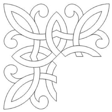 Celtic Corner Design, Celtic Designs Pattern Free Printable, Celtic Designs Pattern, Celtic Patterns Templates, Keltic Pattern, Wood Carving Patterns Free, Celtic Knot Border, Celtic Quilts, Celtic Quilt