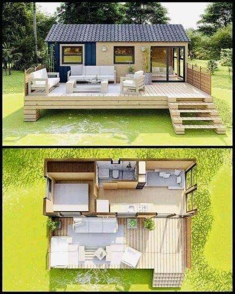 Tiny Ranch House, Tiny Village House, Sims 4 Tiny House, Japanese Style Tiny House, Tiny House Trailer Plans, Thailand House, Japanese Tiny House, Small Japanese House, Sip Panels