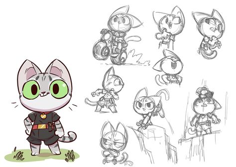 Cat Character design, Regis Donsimoni Cat Character Design, Character Design Cartoon, Cartoon Cats, Animation Character, 강아지 그림, Cat Character, 캐릭터 드로잉, Character Sketches, Mascot Design