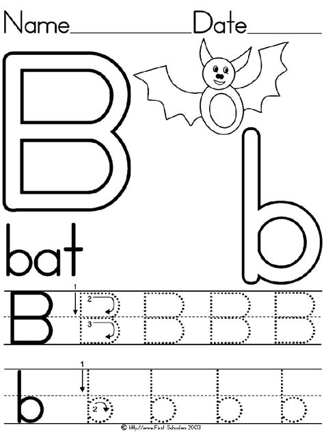 B is for Bat Preschool Printable First-School is the BEST place to print premade handwriting worksheets! I've been using this site f... Mammals Worksheet, Halloween Handwriting, Letter B Coloring Pages, Letter B Worksheets, Handwriting Practice Worksheets, Improve Your Handwriting, Free Preschool Worksheets, Alphabet Worksheets Preschool, Preschool Letters