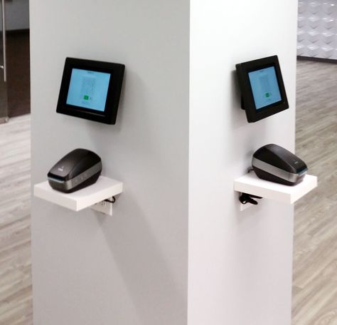 Need to set up your tablet with a printer? Check out this printing station for Visitor passes 😱👀 Clean and easy set up with our Fixed Tilted 15 Degree Wall mount and VESA enclosure😍 #VesaMount #VesaEnclosures #Tabletcase #Tabletmounts #iPadmount #iPadenclosure #Surfacego #surfacepro #SamsungGalaxyTab #picoftheday #event #kiosk #securecase #kiosks #ticketbooth #iPadPro #signinkiosk #checkinkiosk #saleskiosk #POSstation #POSkiosk #checkinstation #registrationstation Family Technology Station, Ipad Check In Station, Phone Booths Office, Printing Station, Kids Check In Station Church, Check In Kiosk, Phone Kiosk, Spa Space, Ipad Kiosk