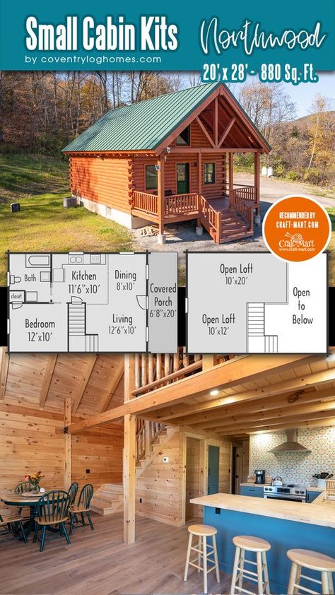 Cabin Layout Floor Plans, Small Cabin Kits, Camp Layout, Cabin Kits For Sale, Small Log Cabin Kits, Alaska Living, Building A Small Cabin, Prefabricated Cabins, Cabin Plans With Loft