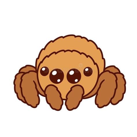 Spider Drawing Easy, Fluffy Spider, Spider Vector, Drawing Easy Cute, Spider Character, Kawaii Spider, Spider Clipart, Spider Cartoon, Cartoon Spider