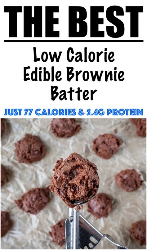 Low Cal Brownie Batter, Low Calorie Brownie Batter, Brownie Batter Protein Balls, Low Calorie Protein Powder Recipes, Brownie Batter Protein Shake, Edible Brownie Batter Cookie Dough, Brownie Batter Cookie Dough, Brownie Batter Recipe, Protein Brownie Batter