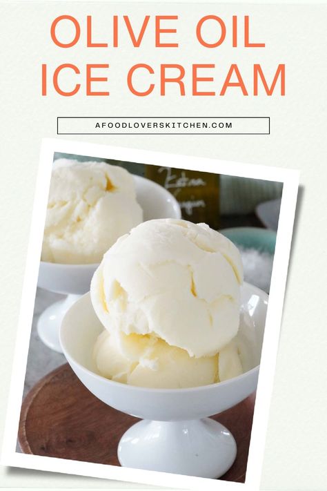 Explore the sophisticated taste of olive oil in ice cream! 😋🍦 Creamy and decadent, perfect for those who love adventurous flavors. #GourmetIceCream #DessertIdeas #FoodieFavorites #CreativeDesserts Homemade Olive Oil, Olive Oil Ice Cream, Impressive Dessert, Gourmet Ice Cream, Easy Meals For Two, Impressive Desserts, Ice Cream Mixture, Homemade Ice Cream Recipes, Gourmet Desserts