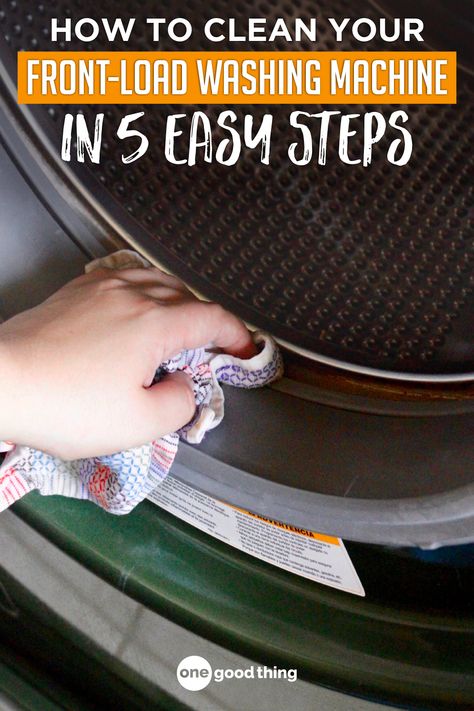 Front-loading washing machines need to cleaned regularly to prevent yucky buildup and unpleasant smells. Just follow these 5 easy steps! Clean Hacks, Homemade Toilet Cleaner, Clean Baking Pans, Hardwood Floor Cleaner, Cleaning Painted Walls, Glass Cooktop, Front Loading Washing Machine, Deep Cleaning Tips, Diy And Home Improvement