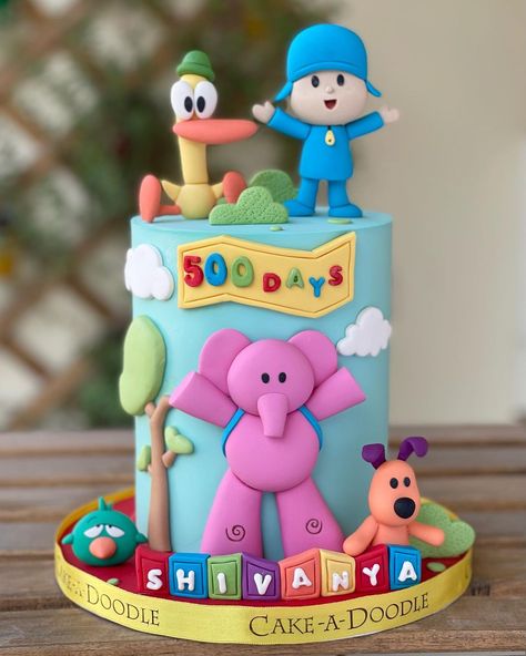 Pokoyo Theme Birthday Cake, Pocoyo Birthday Cake, Pocoyo Cake, Pj Masks Birthday Cake, Pocoyo Birthday, Pastry Cookies, 5th Birthday Cake, Boy Birthday Decorations, Food Baking