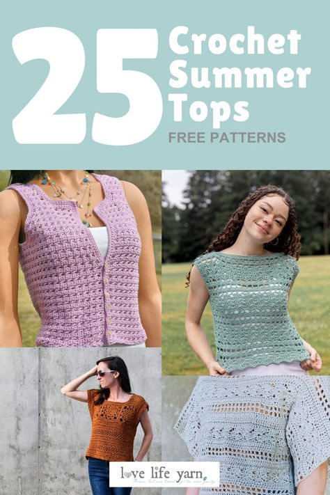 25 CROCHET SUMMER TOPS FOR WOMEN – ALL FREE PATTERNS Crocheted Summer Tops Free Patterns, Crochet Summer Top Pattern Free, Crochet Summer Tops Free Patterns For Women, Crochet Summer Tops Free Patterns Easy, Summer Crochet Tops Free Patterns, Easy Crochet Tops Free Patterns, Knitted Summer Tops, Crochet Summer Top Pattern, Crochet Top Pattern Summer