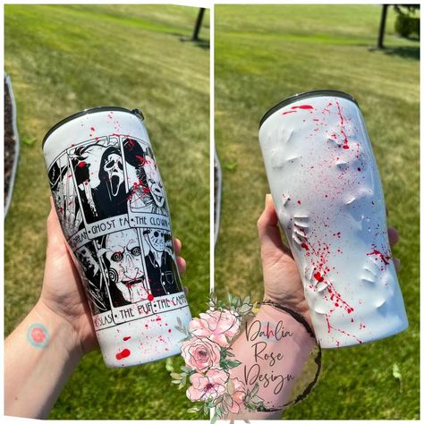 Cricut Projects Easy, Tumbler Cups Personalized, Hand Prints, Glitter Tumbler Cups, Starbucks Christmas, Puffy Paint, Cup Decal, Halloween Tumbler, Custom Tumbler Cups