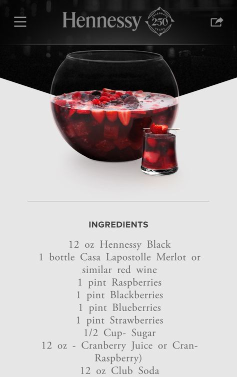 Hennessy Sangria Hennessy Sangria Recipe, Hennessy Cocktails, Hennessy Drinks, Cocktail Drinks Alcoholic, Bbq Wings, Liquor Drinks, Mixed Drinks Recipes, Sangria Recipes, Cocktail Drinks Recipes