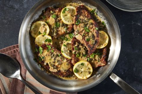 Veal Piccata — FOOD & WINE Veal Piccata Recipe, Breaded Cutlets, Veal Piccata, Piccata Recipe, Veal Cutlet, Wine Butter, Veal Recipes, Filled Pasta, Italian Dinner Recipes