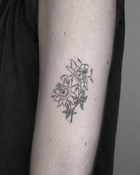 Passion Flower Tattoo Black And White, Passion Fruit Flower Tattoo, Passionfruit Tattoo, Passion Fruit Tattoo, Passionflower Tattoo, Passion Flower Tattoo, Passion Fruit Flower, Thorn Tattoo, Fruit Tattoo