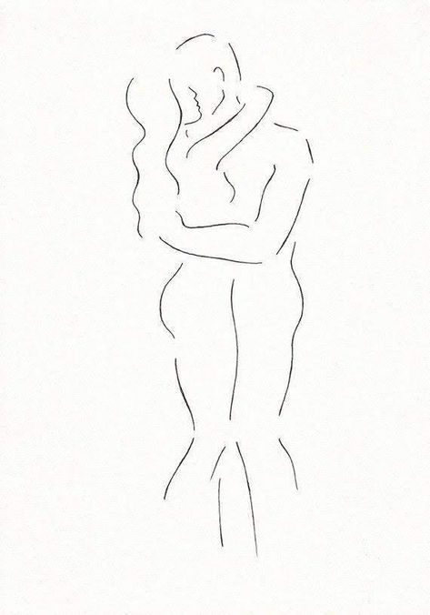 Kiss Sketch, Sketch Collage, Nude Couple, Sketch Black And White, Drawing Model, Pretty Paintings, Drawing Minimalist, Drawing Couple, Couple Drawing