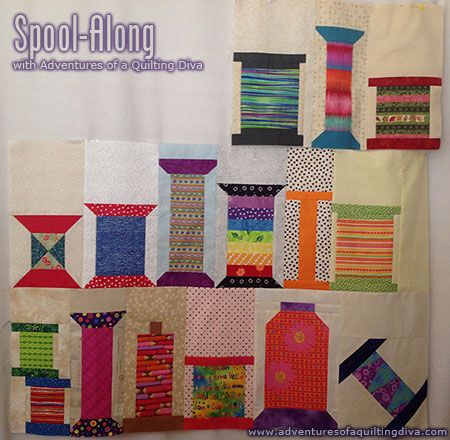 Spool Along a quiltalong by Laura West Kong of adventures of a quilting diva | from QuiltAlong.net