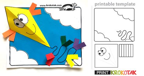 krokotak | 3D KITE PAPER CRAFT Hero Crafts, Printables For Kids, Bookmarks Printable, Craft Activities For Kids, Craft Activities, Template Printable, Paper Craft, Kids And Parenting, Activities For Kids