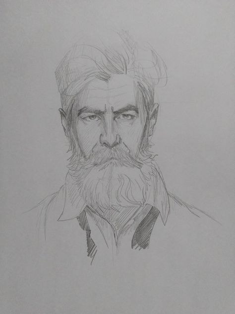 Man With Beard Drawing Reference, Old Man With Beard Drawing, Old Man Drawing Sketches, Old Man Drawing Reference, Man With Beard Drawing, Old Man Face Drawing, Old Person Drawing, Old Man Sketch, Old Man Drawing