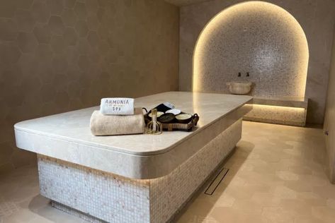 Moroccan Bath in Abu Dhabi from 420 AED – Armonia Spa Moroccan Soap, Limestone House, Moroccan Bath, Black Moroccan, Bath Runner, Baths Interior, Beauty Salon Design, Spa Center, Dubai Hotel